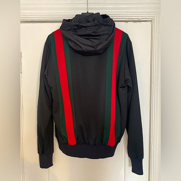 GUCCI Black Classic Web Striped Jersey
Technical Bomber Jacket SZ M - Picture 3 of 7